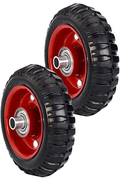 Bmb 8-Inch Heavy Duty Wheel Set of 2 (420kg per Wheel) Treaded Rubber Wheels