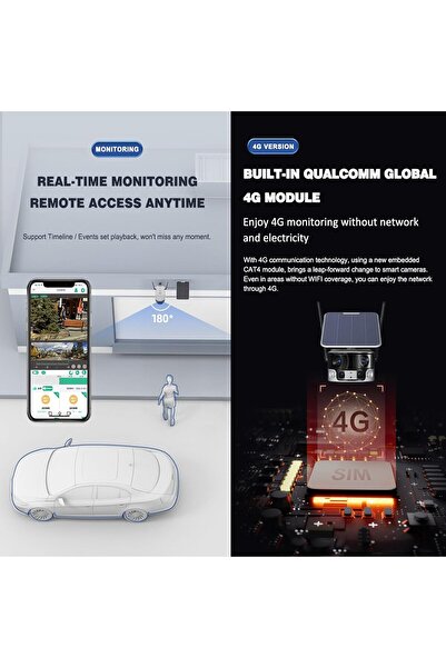 CRONY Y6 WiFi Security Camera – 8MP 4K, 180° Wide View, 18000mAh, IP66