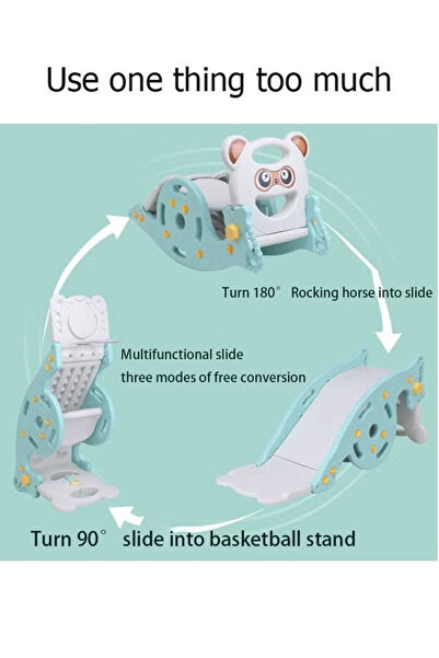 Generic 3-in-1 Toddler Slide and Swing Toy, Toddler Slide / Rocking Chair / Basketball Hoop