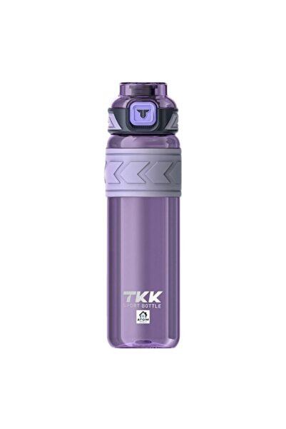 ATOM DEALS Tritan sports bottle 850 ml, purple, automatic opening, straw or direct drinking, tea stopper