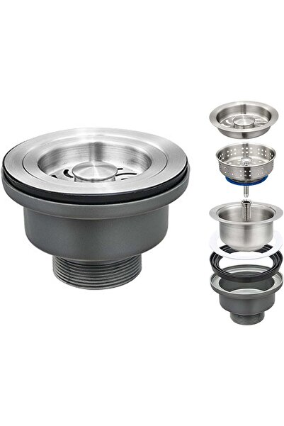 TERRIFI 304 Stainless Steel Kitchen Sink Drain Assembly Kit with Stopper - Durable Replacement Strainer Bask