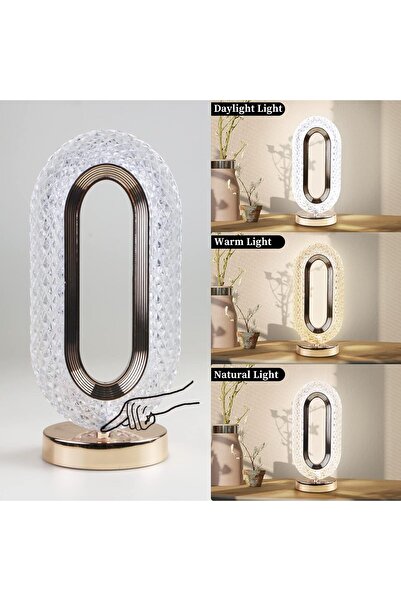 fitto Touch Control Crystal Table Desk Lamp – Dimmable LED, Adjustable Brightness, Touch Sensor