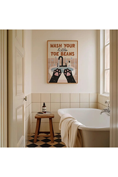 512 STORE Modern Estetik Banyo Tuvalet Tasarım Çerçevesiz Afiş Kuşe Kağıt Pos...