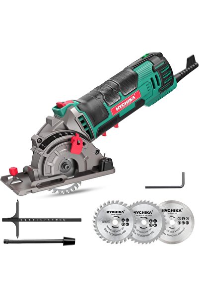 HYCHIKA منشار دائري صغير (85 مم)، محرك نحاسي 500 واط، 4500 دورة في الدقيقة، 3...