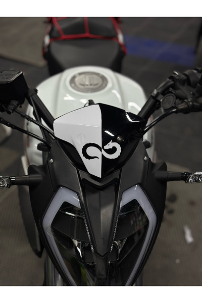 Banxtre Benelli 125s ve RKS RK125 için Beyaz Renk Ejder Desenli Kafa Detay St...