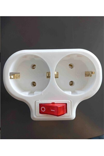 KL HOME Multiplier for Electric Sockets - Switched Plug with Switch - 2-Port Switched Plug for Saving Energy