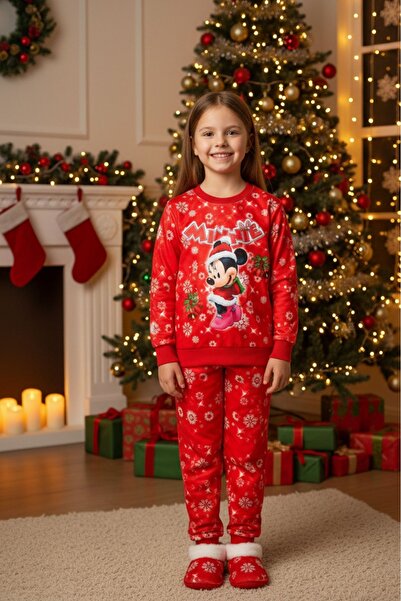 CRASSİ Unisex Christmas Suit Printed Fleece-Lined Winter
