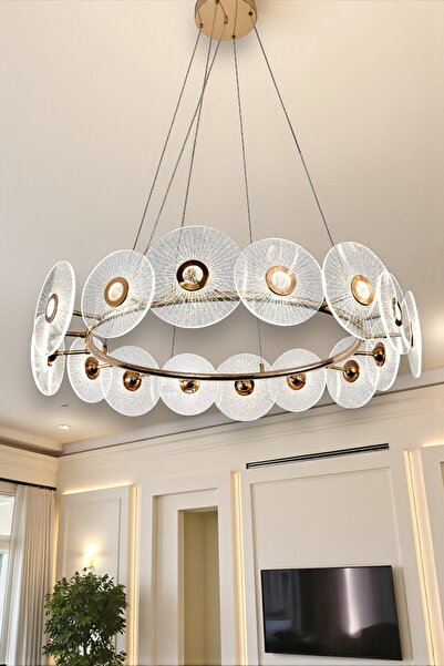 Renkoled Aydınlatma 3 Renk Işıklı Modern Sarkıt Led Avize Salon,oda ,mutfak