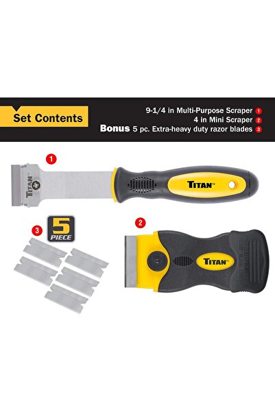 Titan 17002 مجموعة مكشطة حلاقة صغيرة متعددة الأغراض من قطعتين