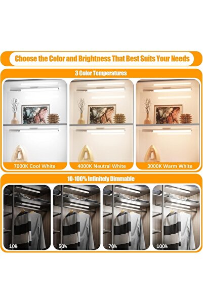 AZONEE Under Cabinet Lights, 2 Pack Rechargeable Motion Sensor Lights with Remote (15.7in)