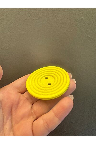Gönülden Tasarım Wooden Single Button Diameter 6 cm Yellow