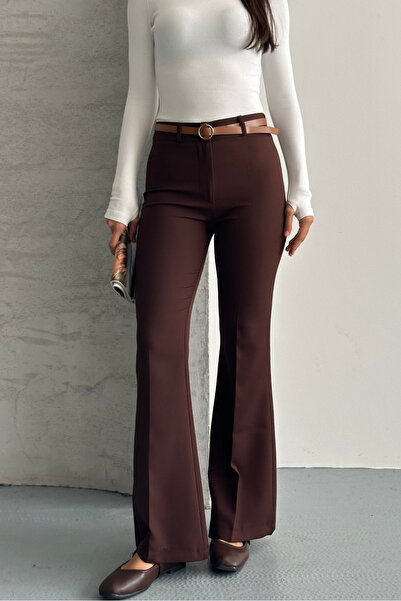 macharel jeans Women's High Waist Flared Belted Palazzo Pants