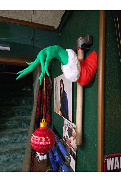 SZD Design Decorare pentru agățat pe perete cu tematică de Anul Nou cu tematică Grinch