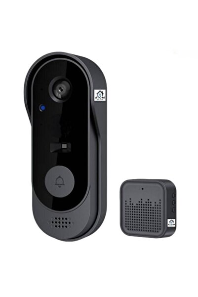 ATOM DEALS Sonerie video inteligentă compatibilă Tuya, IP65, WiFi, rază de ac...