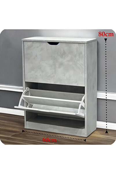 DEC39 Space-saving wooden shoe cabinet, 80 cm high