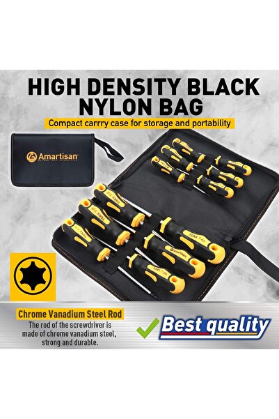 Amartisan 12-Piece Magnetic Torx Screwdrivers Set T5-T40