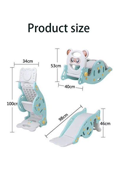 Generic 3-in-1 Toddler Slide and Swing Toy, Toddler Slide / Rocking Chair / Basketball Hoop