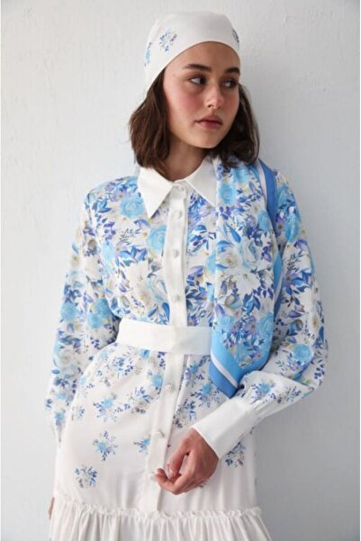 Thebomb Flower Stone Buttoned Shirt Dress