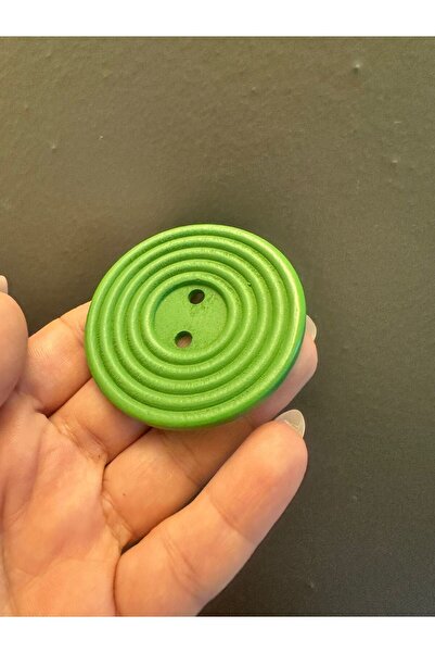 Gönülden Tasarım Wooden Single Button Diameter 6 cm Green