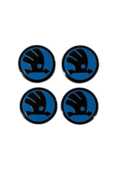 MAF Σετ 4 καλυμμάτων τροχών 56 mm για ζάντες αλουμινίου Skoda, μπλε