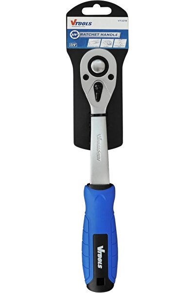 VTOOLS 3/8-Inch Drive Ratchet, 72 Teeth, Quick Release, Chrome Vanadium Steel, Blue, VT2218