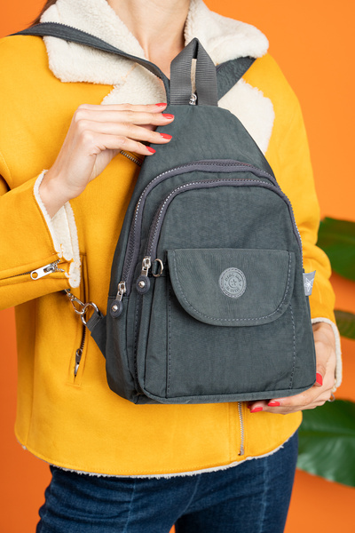 MEGA ÇANTA Unisex Adjustable Strap Zippered Clinker Fabric Backpack Bodybag