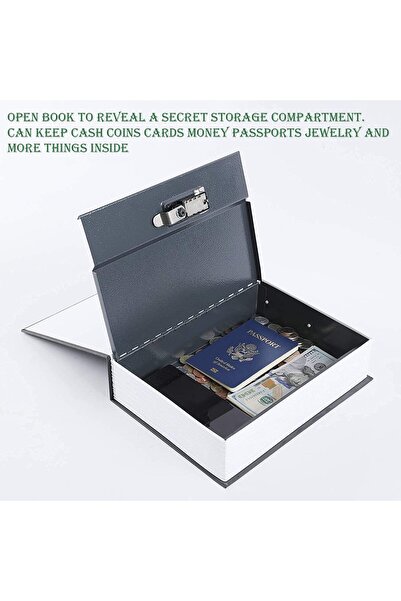 RUBIK Book Safe with Combination Lock - Navy Blue (Large)