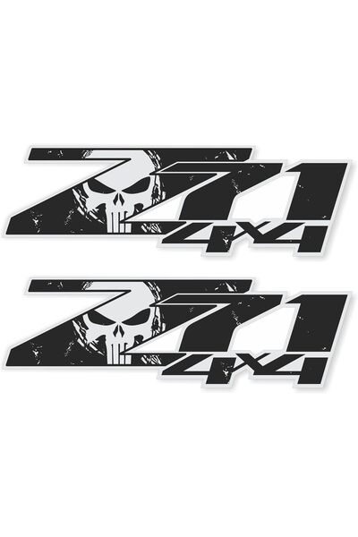 Emoda home Trove Z71 4x4 Decals for Chevy Silverado (10.2x31.8 cm) Black & Si...