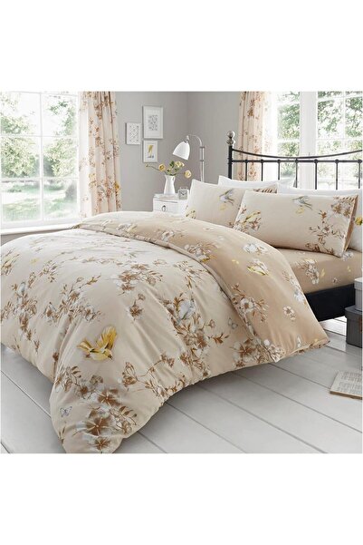 GC GAVENO CAVAILIA Single Duvet Cover Set | Flower Bedding & Linen Polycotton | Natural