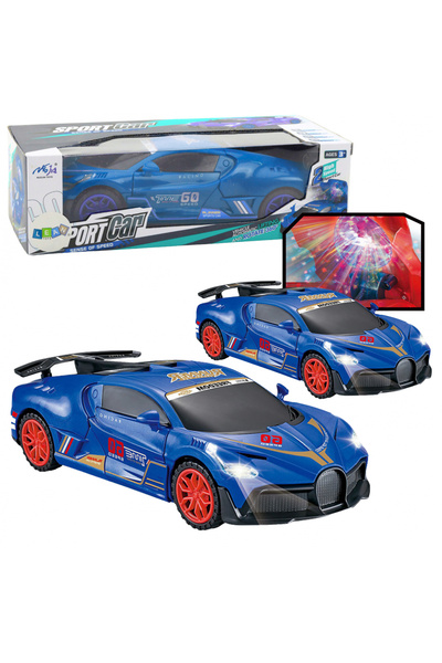 LEAN Спортен автомобил с LED светлини и син звук, въртящи се на 360°