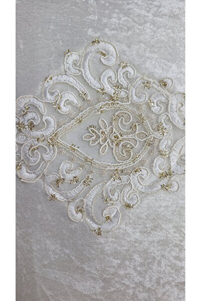 Bonny Home Nergis Kadife 3-Piece (60X40/40X40/30X35) Lace Pillowcase Set Dowry Engagement Wedding Bridal Gift Set