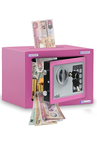 RUBIK صندوق أمان صغير مزود بفتحة لإيداع النقود مع خيار المفتاح والرمز السري (...