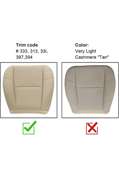 genernic Priprilod Tan Leather Perforated Driver/Passenger Bottom Seat Cover for Tahoe/Suburban/Yukon/Denali