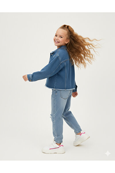 rois Girls' Blue Denim Jacket