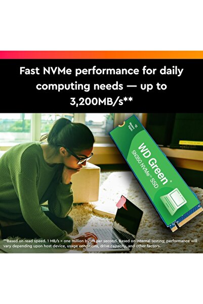 WESTERN DIGITAL 500GB WD Green SN350 NVMe Internal SSD (M.2 2280, Gen3 PCIe)