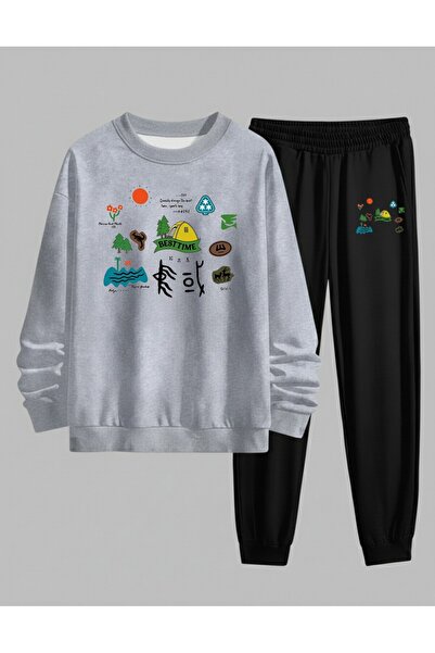 LORVEX Swea tricou - Costum de trening pentru copii, cu gâtul tip crewneck, i...