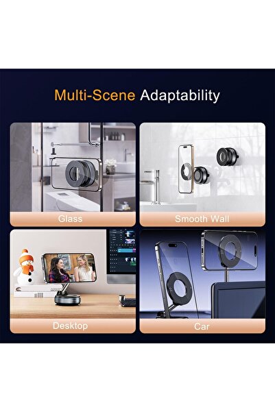 AZONEE Vacuum Suction Car Phone Holder for MagSafe, 360° Rotatable Magnetic Mount