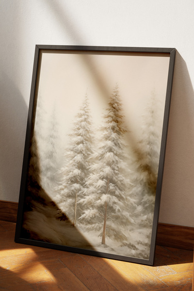 Wooden Factory New Year Themed 3 Piece Framed Painting Set, New Year Themed Wall Decoration