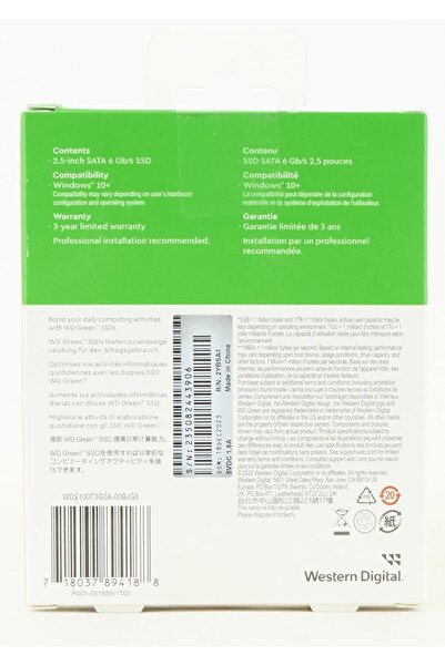 WESTERN DIGITAL 1TB WD Green Internal SSD - SATA III, 2.5/7mm, Up to 545 MB/s