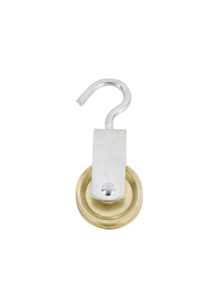 Lawazim Single Pulley with Hook 40mm Gold - Grooved Wheel for Smooth Loading