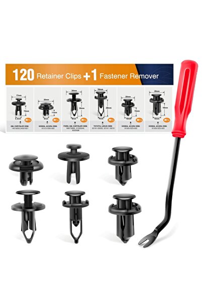 GOOACC مجموعة مشابك تثبيت برشام دفع GRC-30، 120 قطعة، مع مزيل المثبتات