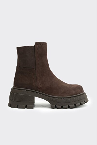 derinet Hakiki Deri Fermuarlı Kadın Bot