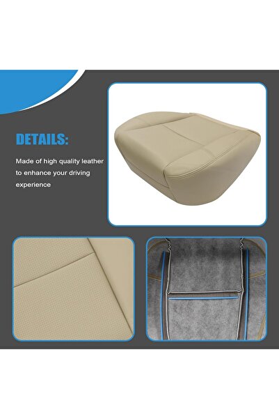 genernic Priprilod Tan Leather Perforated Driver/Passenger Bottom Seat Cover for Tahoe/Suburban/Yukon/Denali