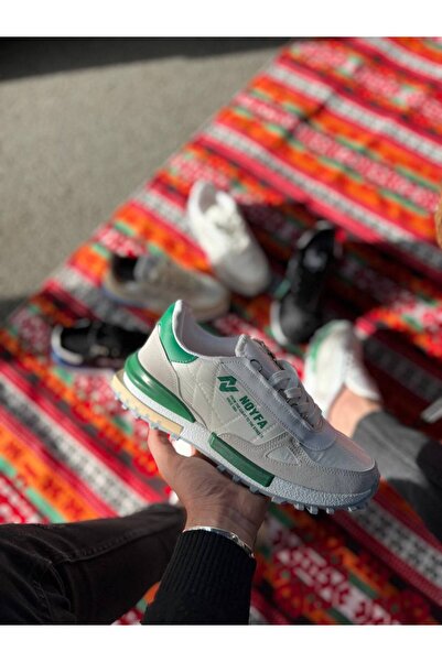 BESKAR Kb N1 Kuback White Green Detailed Casual Men's Shoes