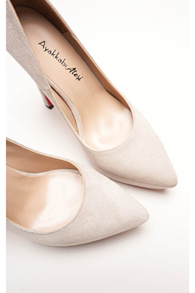 Ayakkabı Ateşi Women's Special Design Platform Shoes Siena Beige Calf Suede