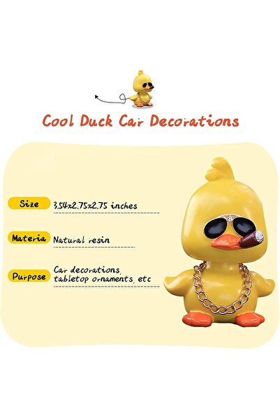 SYOSI Dashboard Decorations Duck - Cute Yellow Shaking Head Car Ornament
