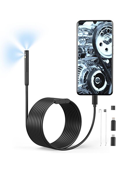 EACAM منظار داخلي عالي الدقة 1920 بكسل، 6+1 مصباح LED، كاميرا تفتيش شبه صلبة ...