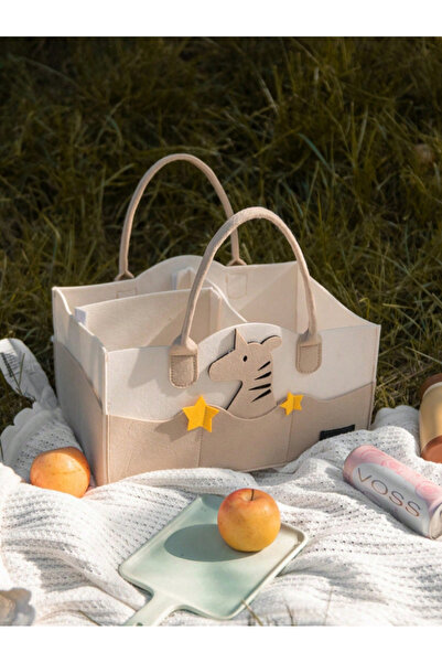 Mega Design حقيبة العناية بالأم والطفل من اللباد لحديثي الولادة، منظم تغيير وتغيير منظم محمول