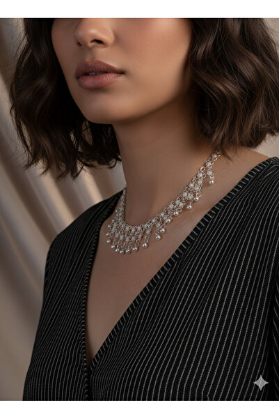 neşe silver İki Sıralı Toplu Kişniş Model Telkari 925 Ayar Gümüş Gerdanlık