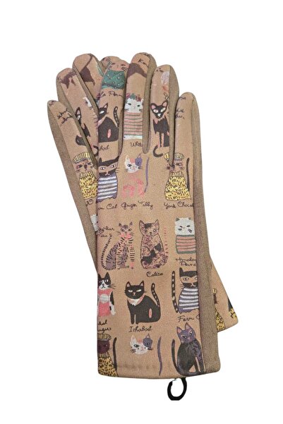 by Alexandra Vacarusi Women's gloves, cat pattern, fine
